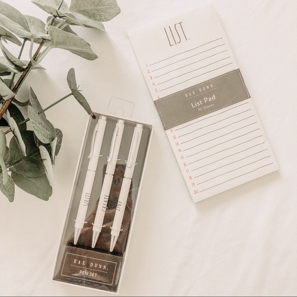 NWT Rae Dunn “Write” “Create” “Edit” Pen Set With List Pad Bundle - Picture 1 of 3